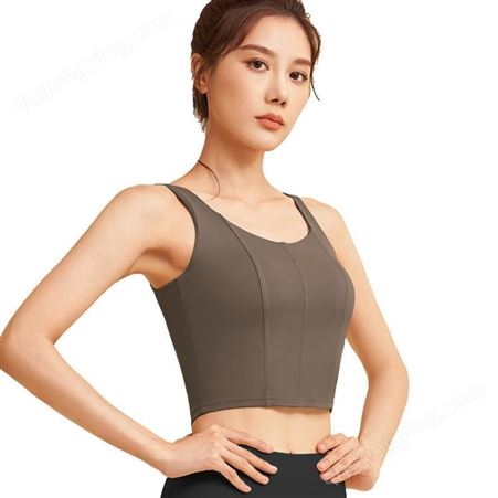 新款紧身运动文胸背心式高强度防震运动内衣速干瑜伽健身背心女